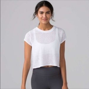 Lululemon White Hint of Sheer Tee